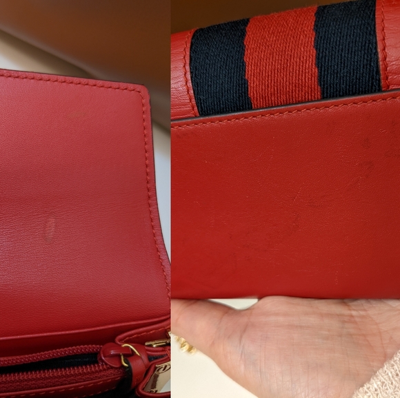 GUCCI Sylvie Red long wallet converted to crossbody - Picture 7 of 12